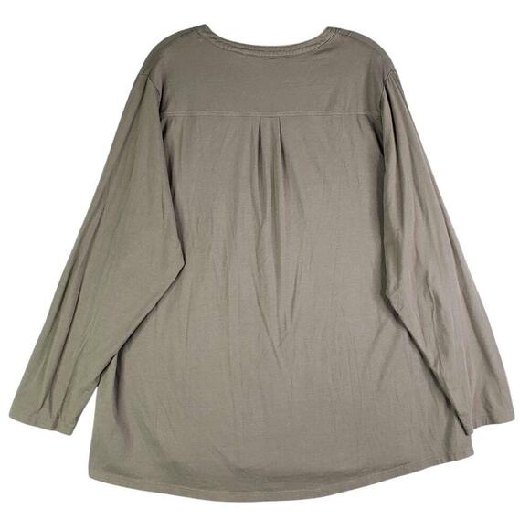 Lands End Shirt Long Sleeve Women’s Plus Size 2X Green Button Up Cotton - Picture 3 of 9